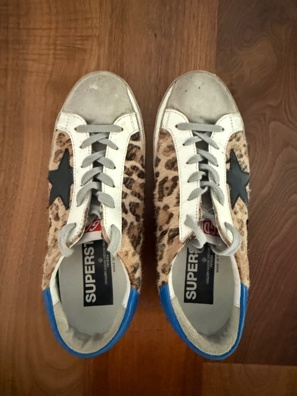 Golden Goose leopard pony hair sneakers, size 37, great condition